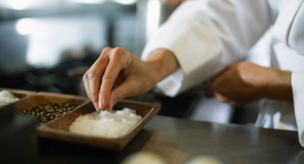 Chef Using Seasoning salt