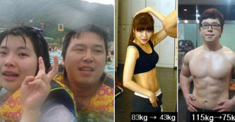 韓國一對胖情侶「用這招」減下80公斤，變身辣妹猛男！太神奇了...
